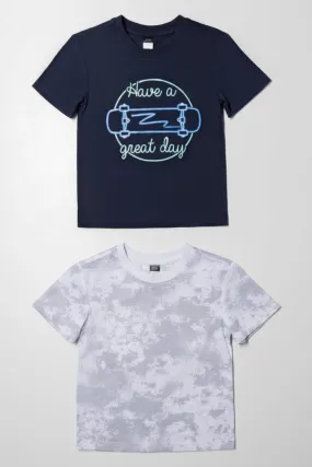 2 Pack Skate Short Sleeve T-Shirts Navy