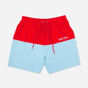 8&9 "Mas Fresco" Red Sky Nylon Shorts
