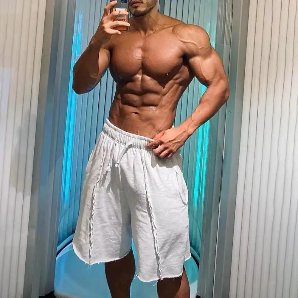 Aidase Mens Casual Sports Shorts Genderless 2024 New Streetwear Fitness Solid Color Loose Simple Comfortable Five-Point Pants Unisex