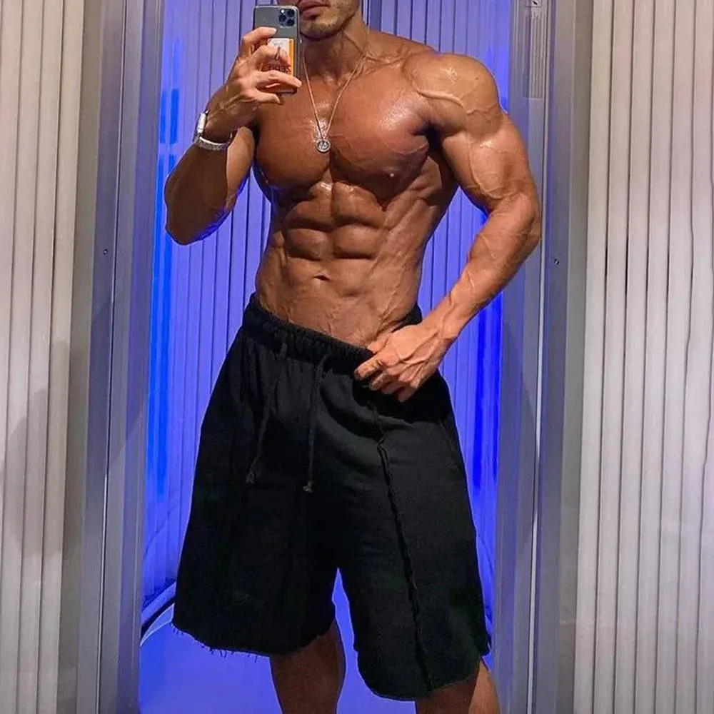 Aidase Mens Casual Sports Shorts Genderless 2024 New Streetwear Fitness Solid Color Loose Simple Comfortable Five-Point Pants Unisex