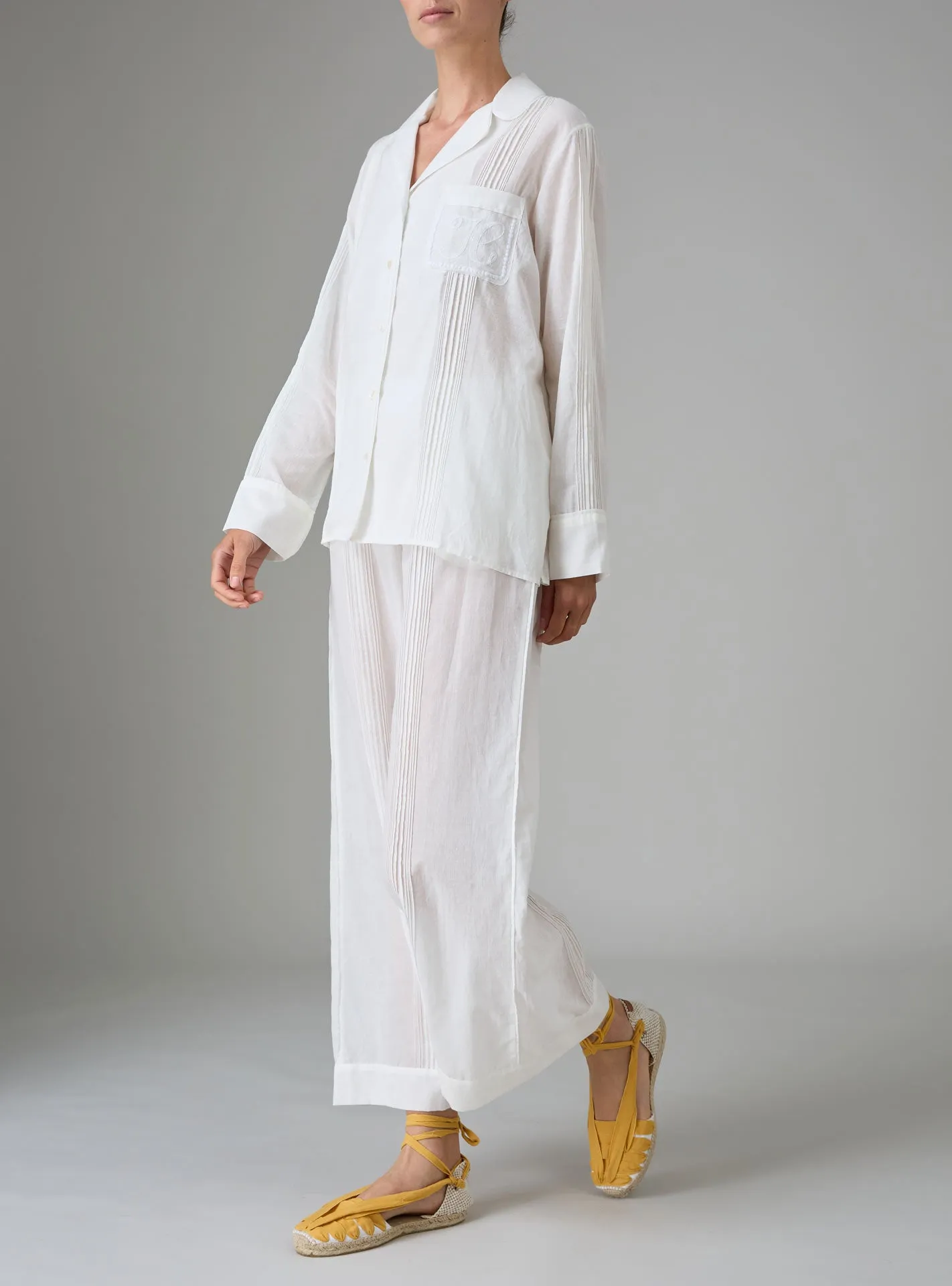 Albertine Pajamas set - Khadi Voile Lucknow - Off White