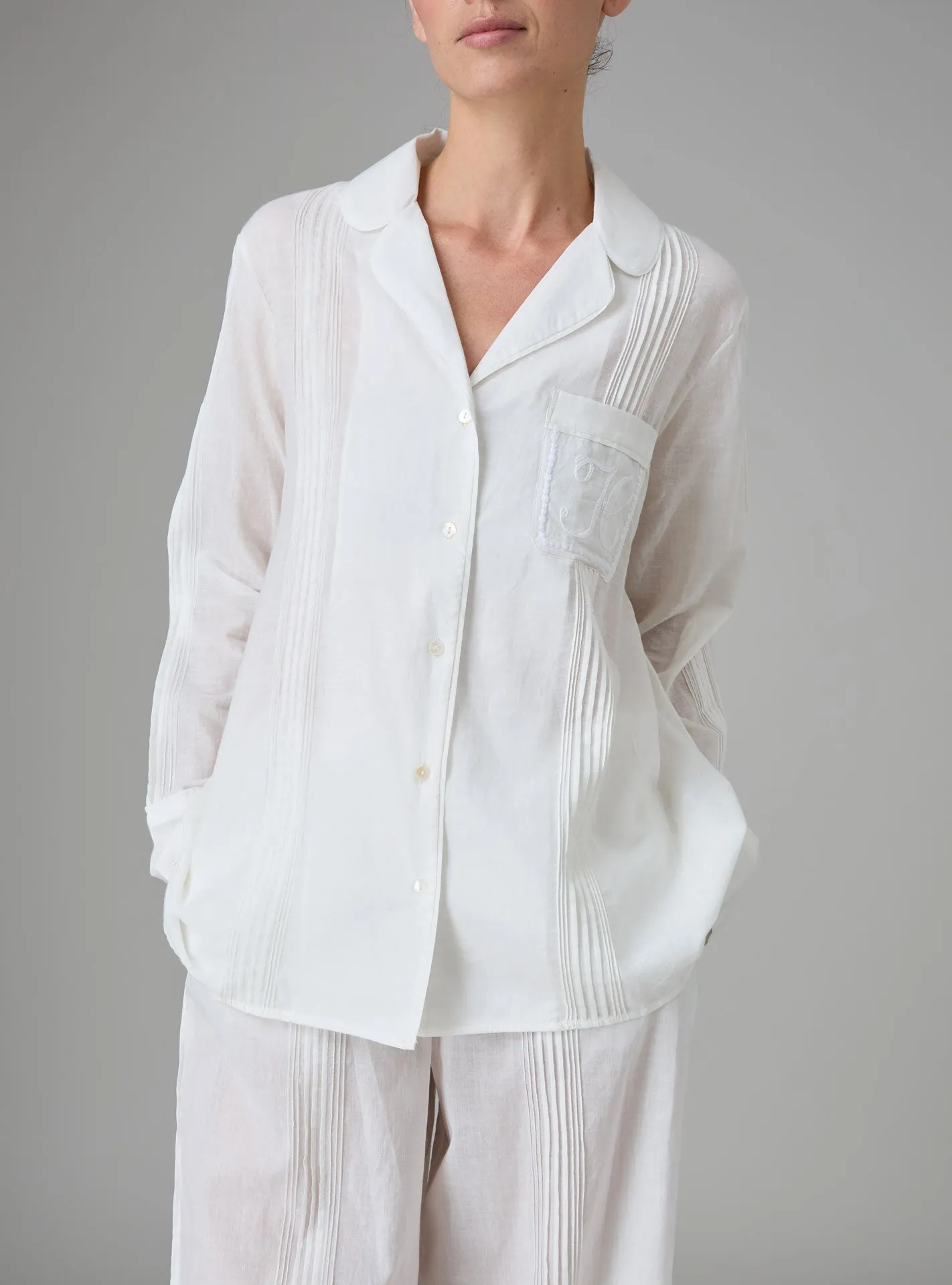 Albertine Pajamas set - Khadi Voile Lucknow - Off White