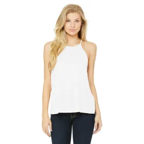 Bella   Canvas Women's White Flowy High Neck Tank