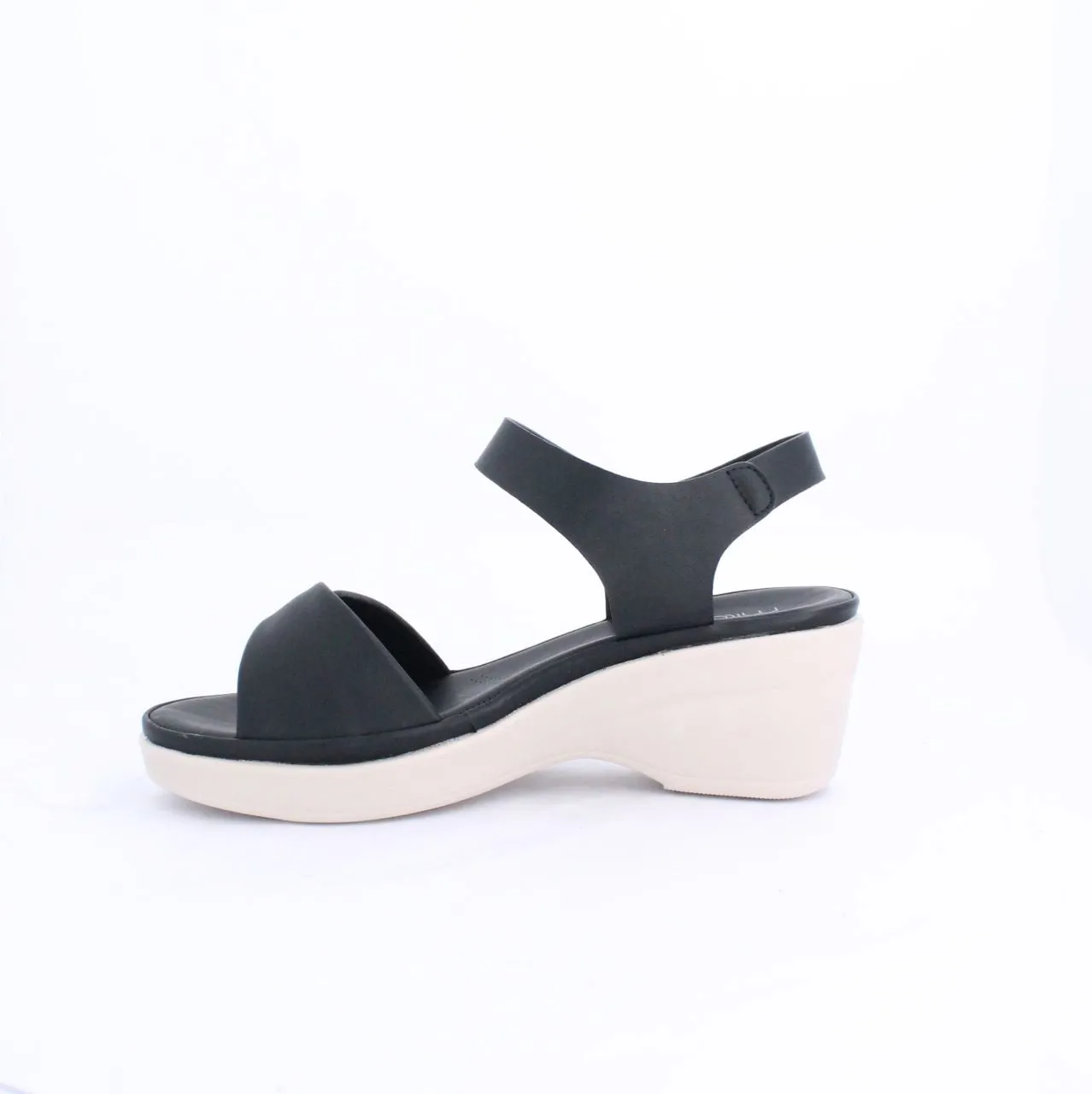BETHSANDAL Ankle Strap Wedges-Black