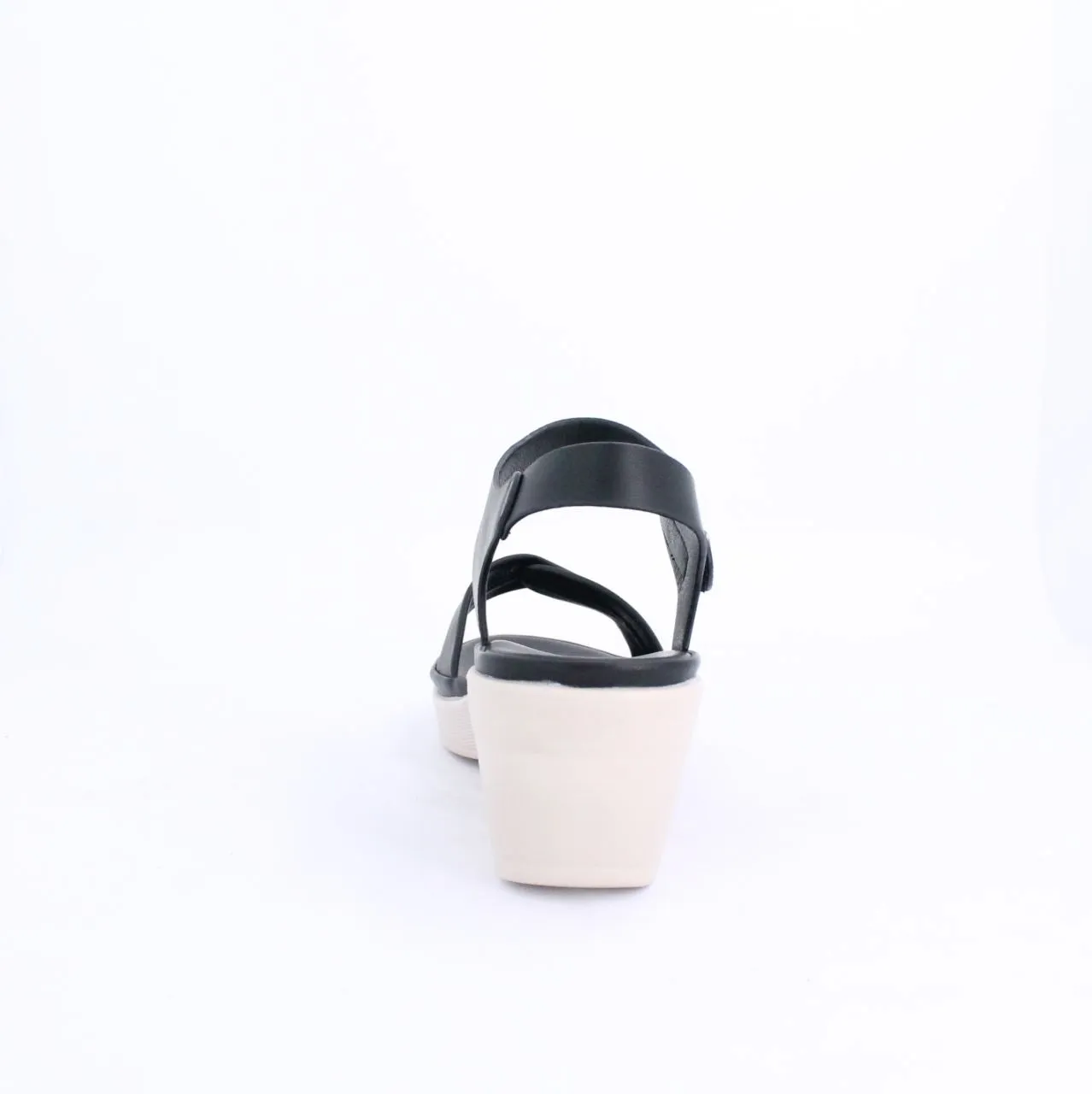 BETHSANDAL Ankle Strap Wedges-Black