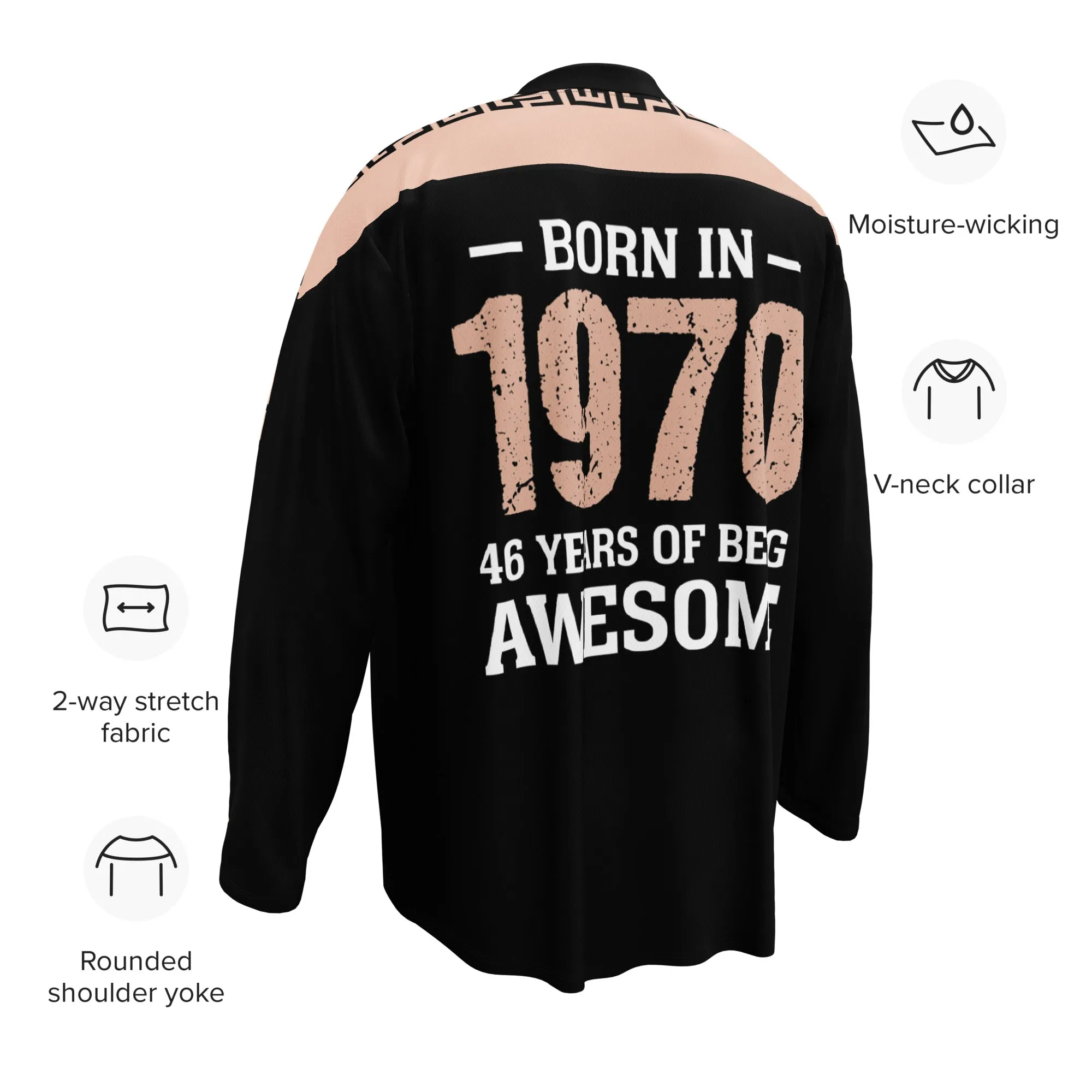 Black Recycled hockey fan jersey