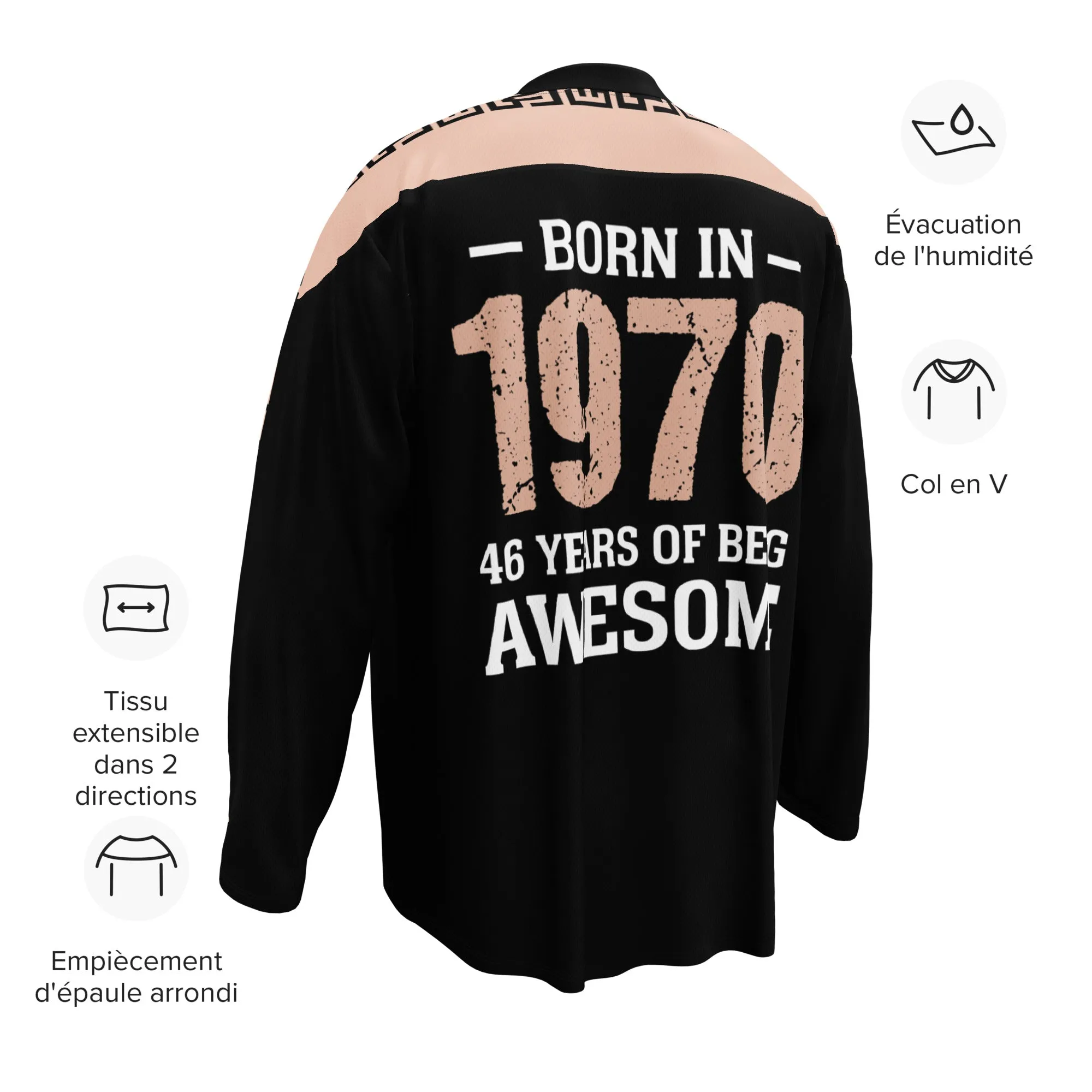 Black Recycled hockey fan jersey