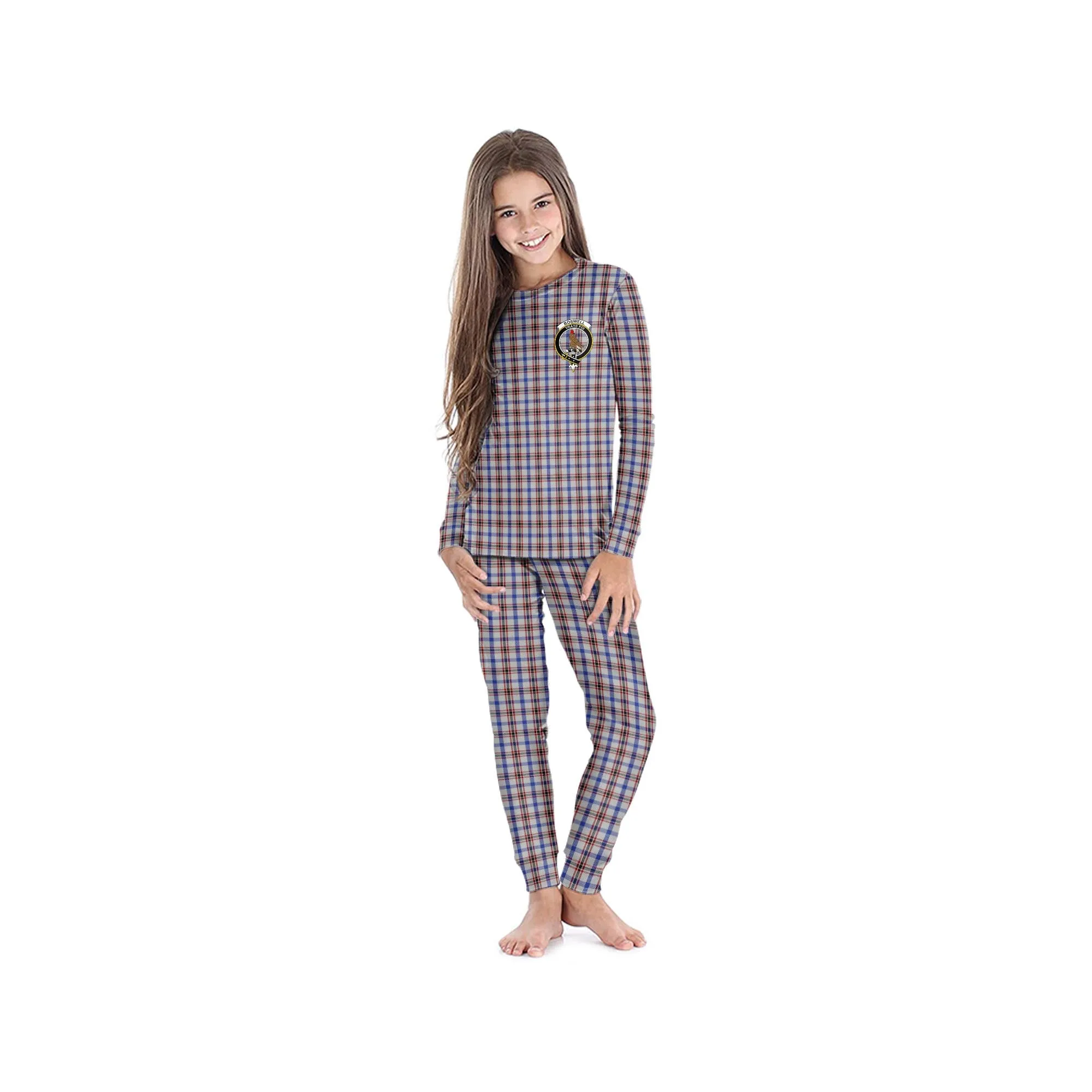Boswell Tartan Pajamas Family Set with Family Crest