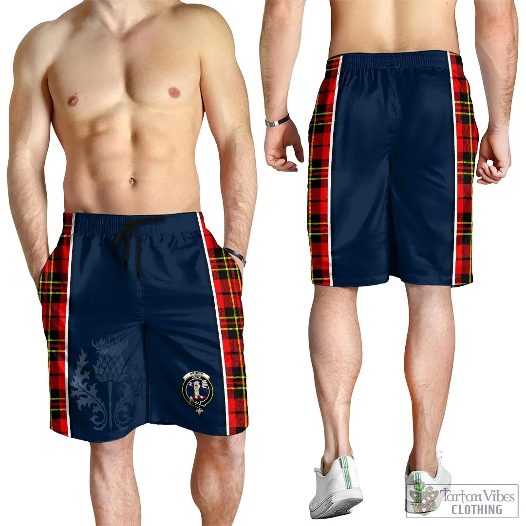 Brodie Modern Tartan Men's Shorts with Family Crest and Scottish Thistle Vibes Sport Style