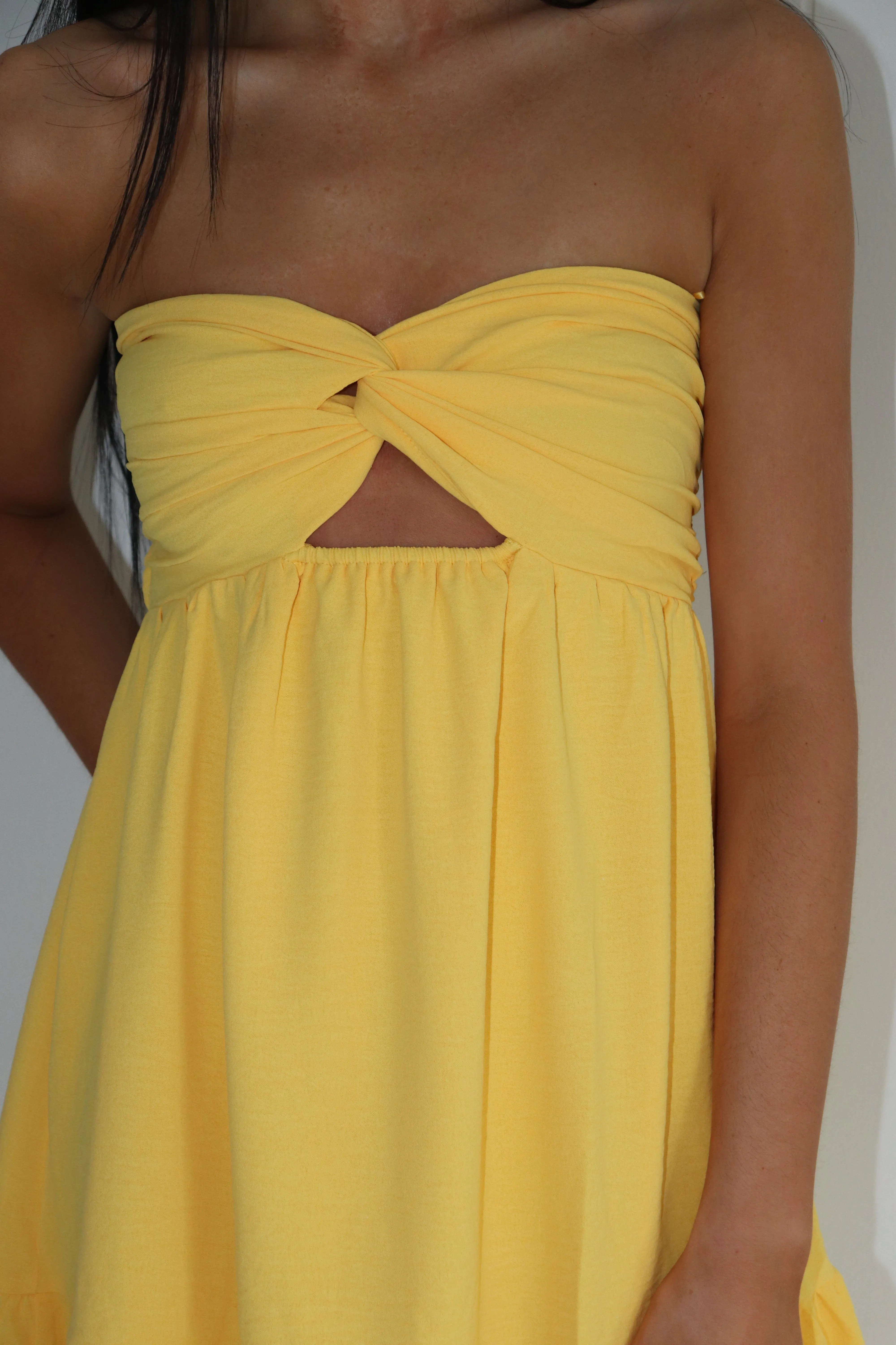 Brooklyn Twist Front Mini Dress