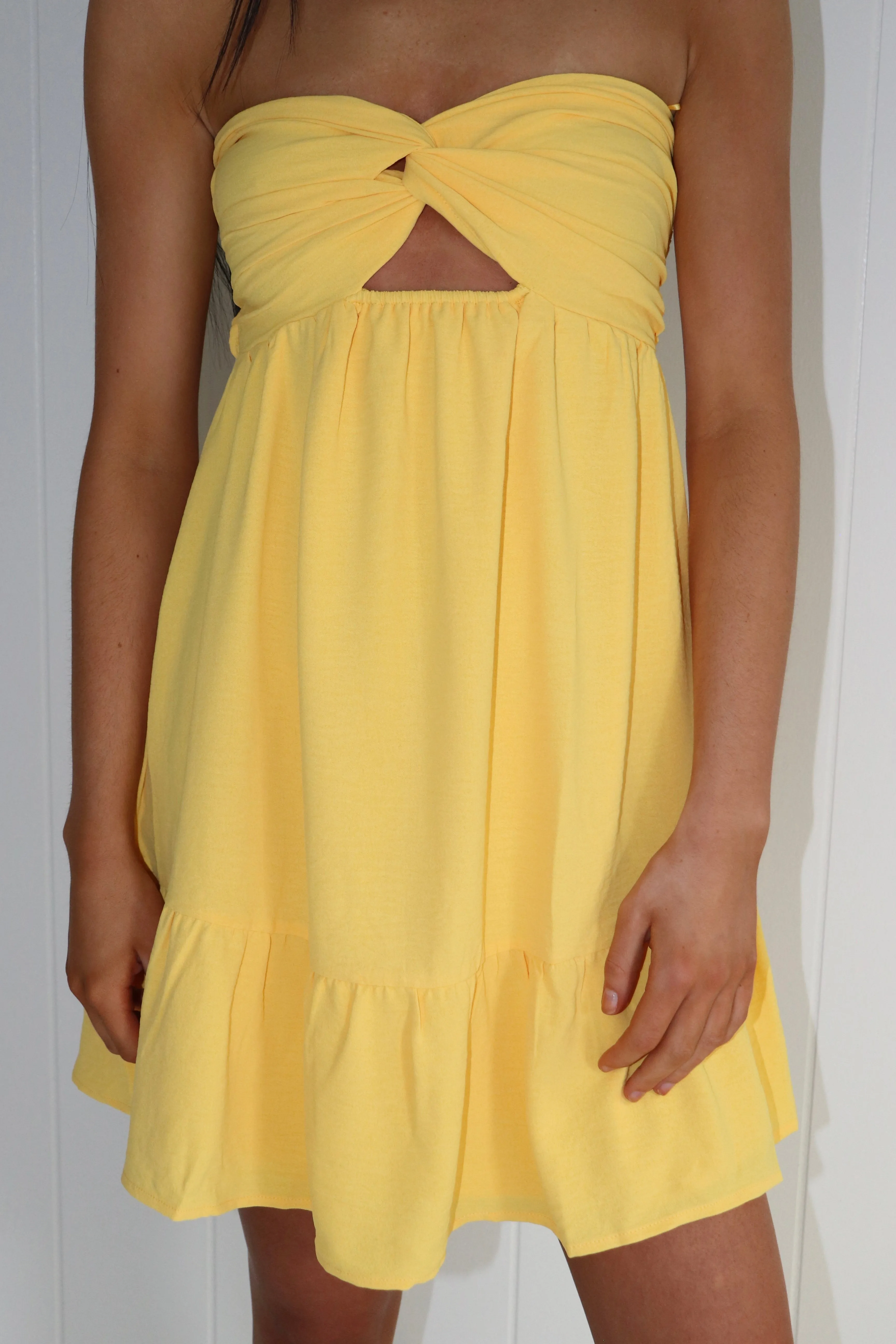 Brooklyn Twist Front Mini Dress