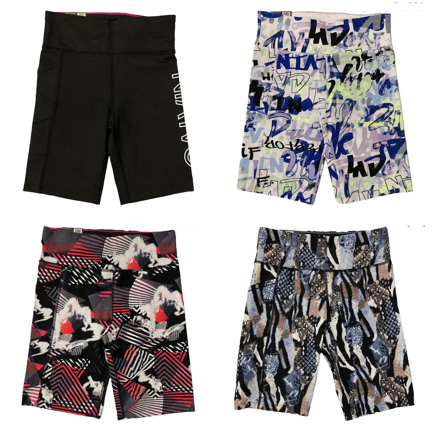 Calvin Klein Womens High Rise Fashion Print Bike Shorts