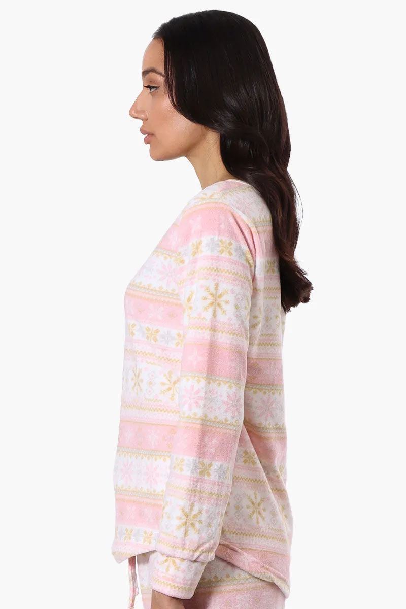 Canada Weather Gear Festive Pattern Pajama Top - Blush