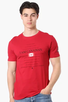 Canada Weather Gear I Am Canadian Print Tee - Red