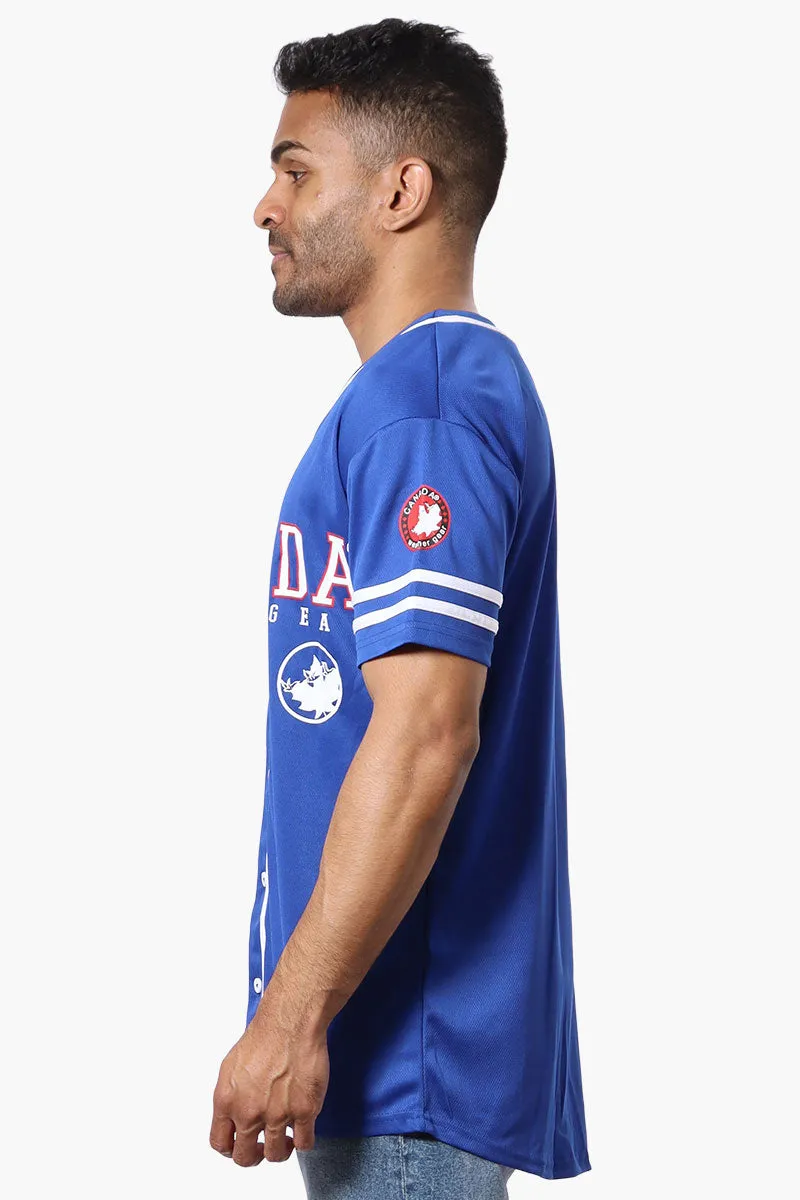 Canada Weather Gear Mesh Chest Logo Baseball Tee - Blue