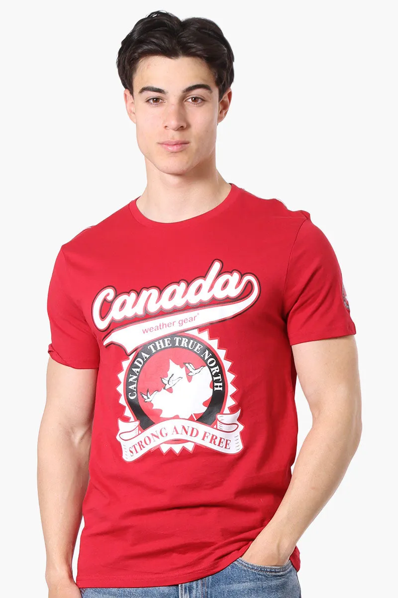 Canada Weather Gear Strong And Free Print Tee - Red