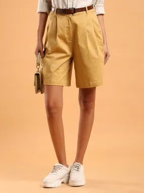 Celine Camel Beige Knee Length Bermuda Shorts