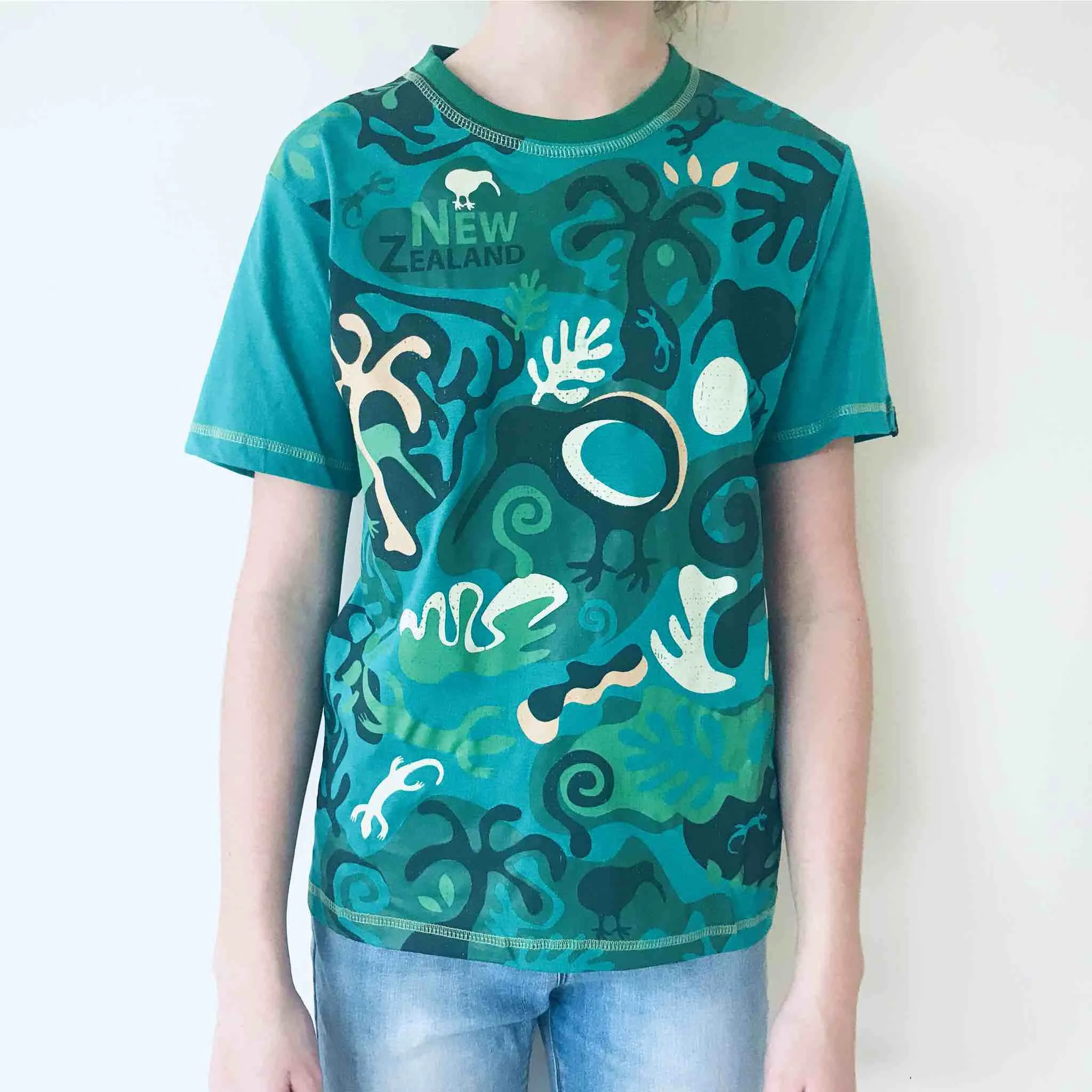 Childrens New Zealand T Shirt - Camo
