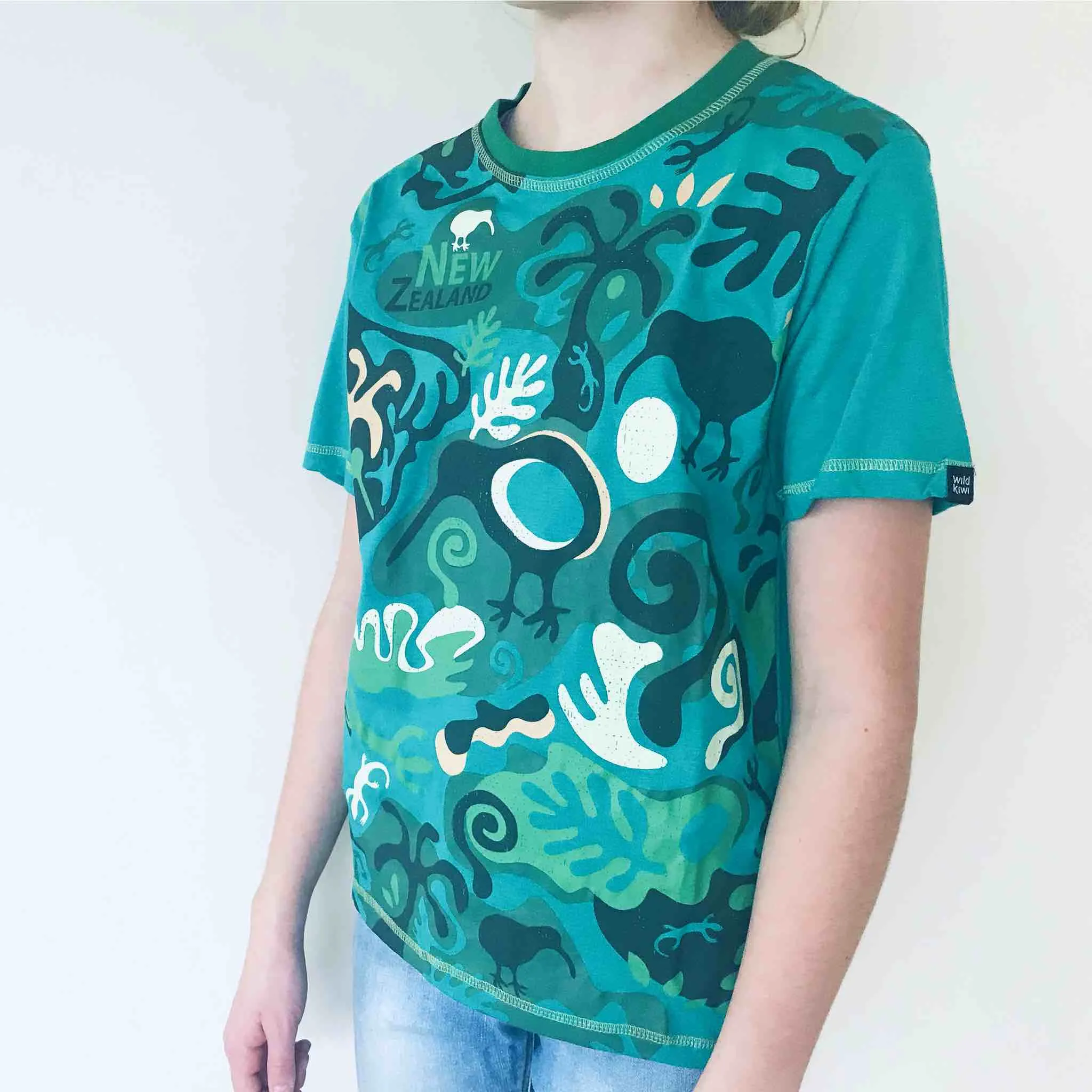 Childrens New Zealand T Shirt - Camo