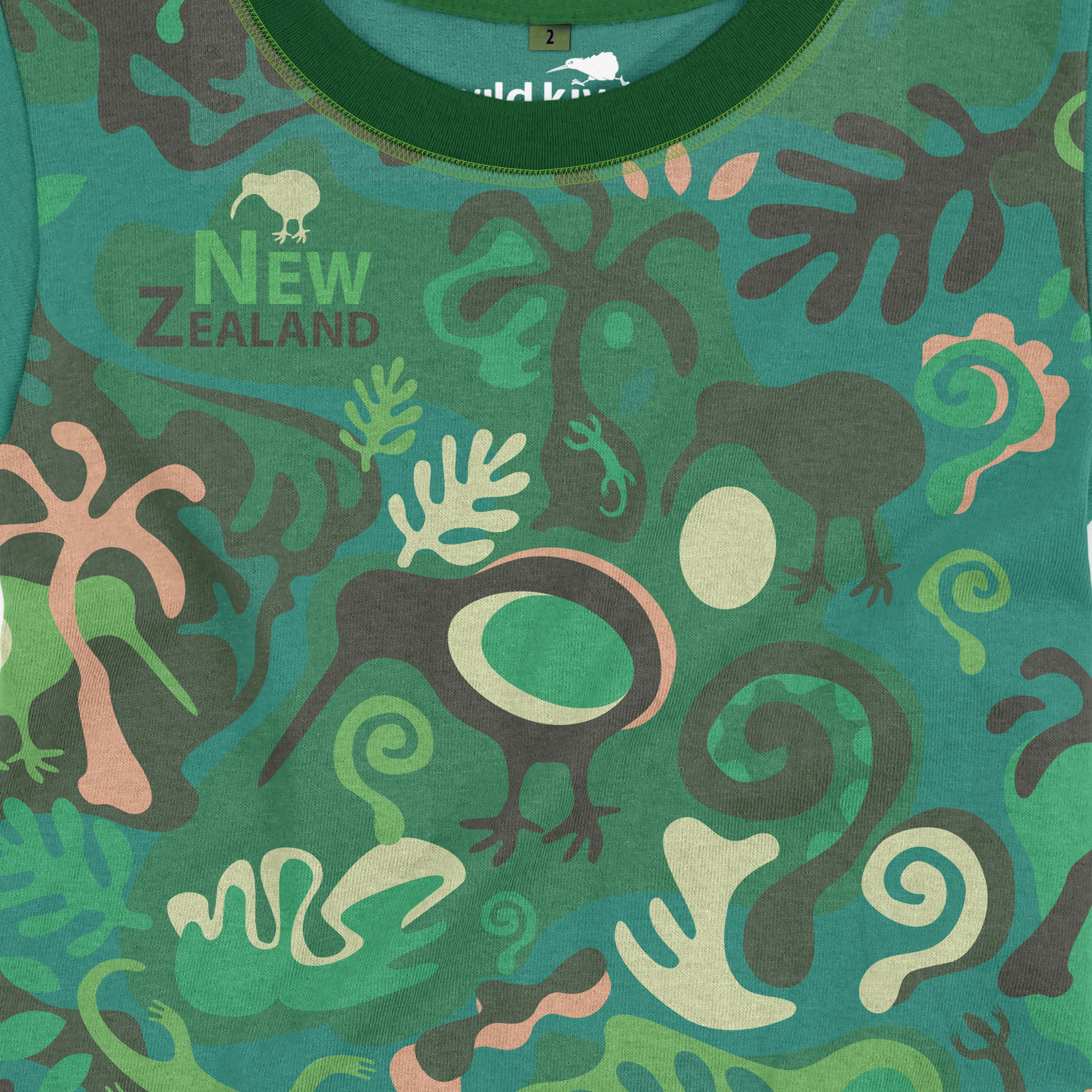 Childrens New Zealand T Shirt - Camo