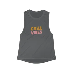 Chill Vibes Flowy Scoop Muscle Tank