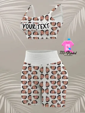 Custom Sport Custom Face Knit Cami Top & Biker Shorts