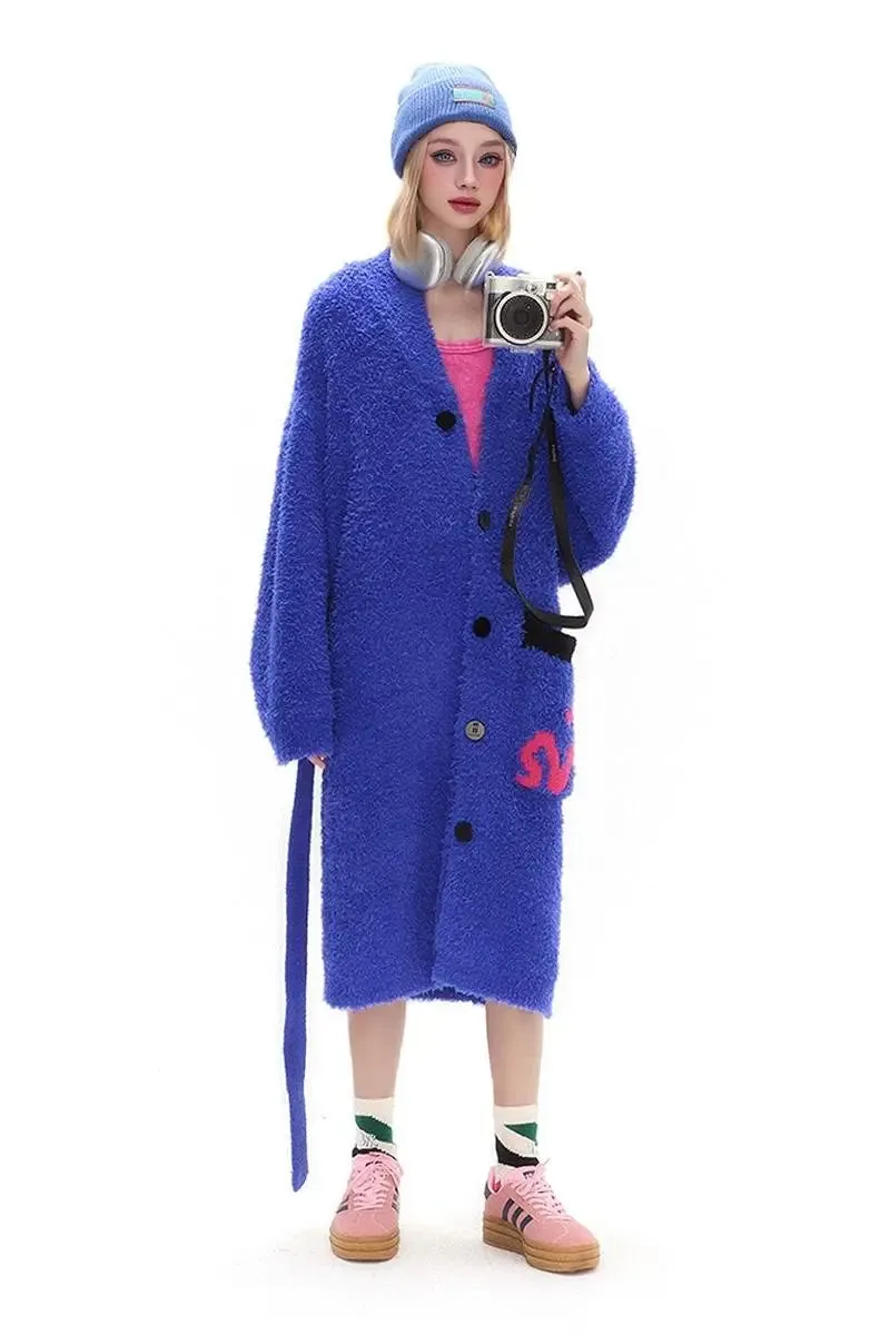 Cute Long Pink Christmas Pajama Robe with Belt