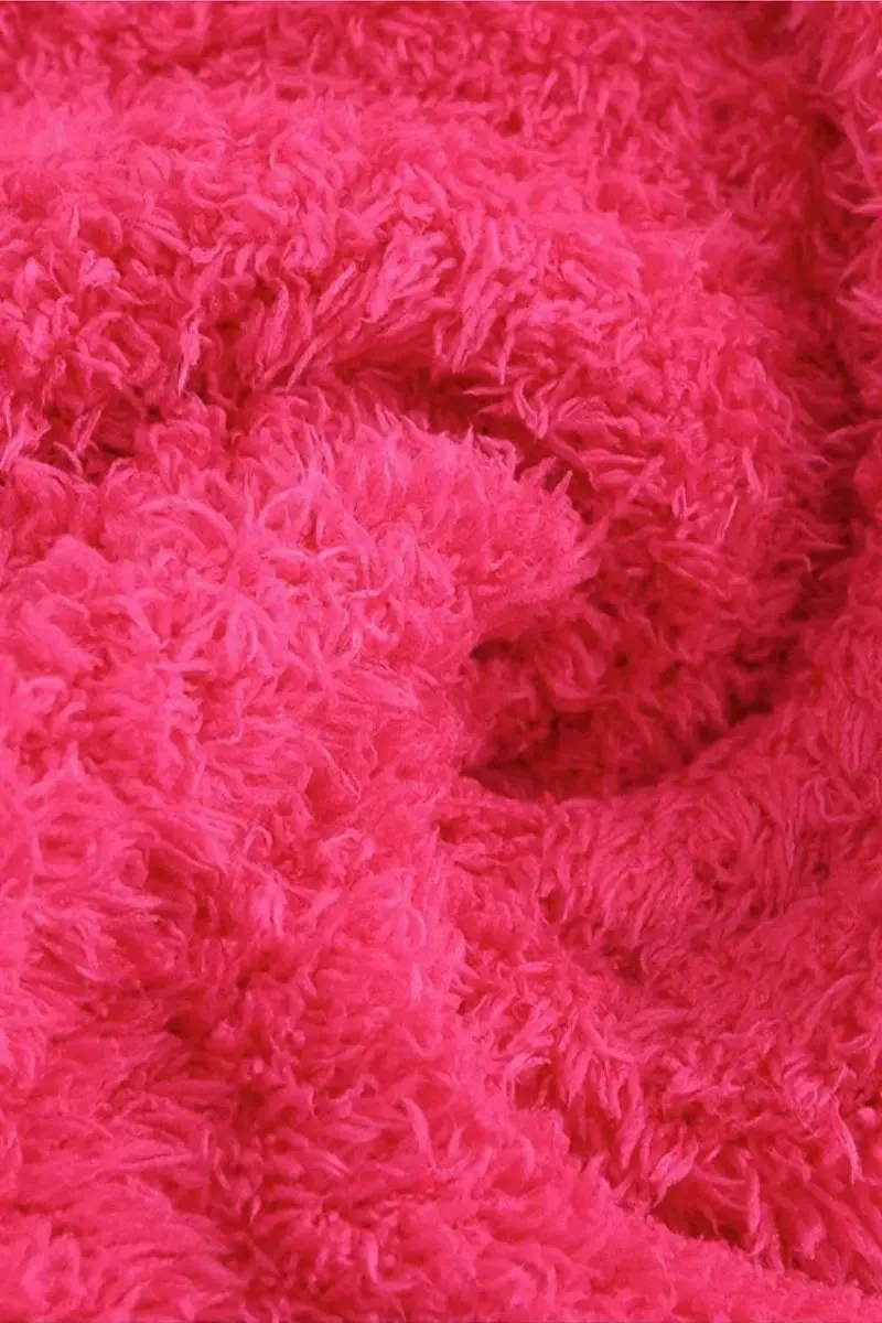 Cute Long Pink Christmas Pajama Robe with Belt