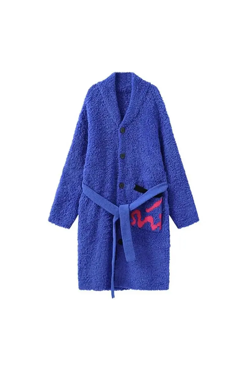 Cute Long Pink Christmas Pajama Robe with Belt