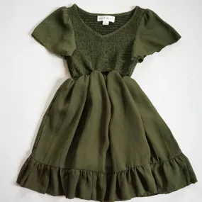 Dark Green Chiffon Dress - Child