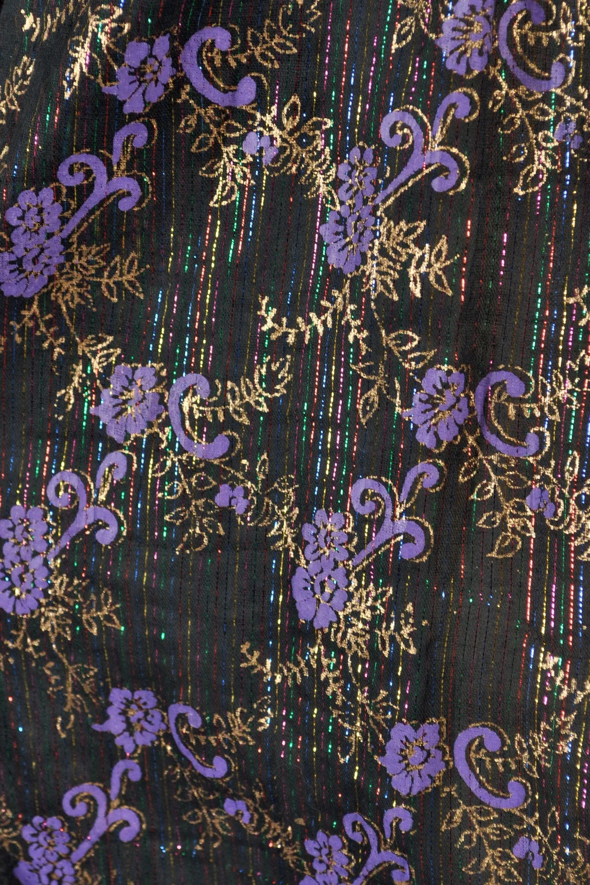 Deadstock 70s Indian Gauze Dress w/Rainbow Lurex