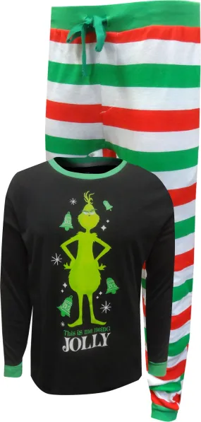 Dr. Seuss Grinch This Is Me Being Jolly Guys Pajamas