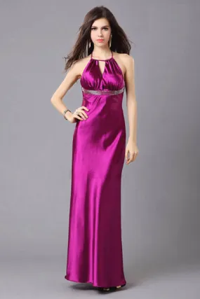 Elegant Discount sexy Long Summer purple halter Sleeveless Even
