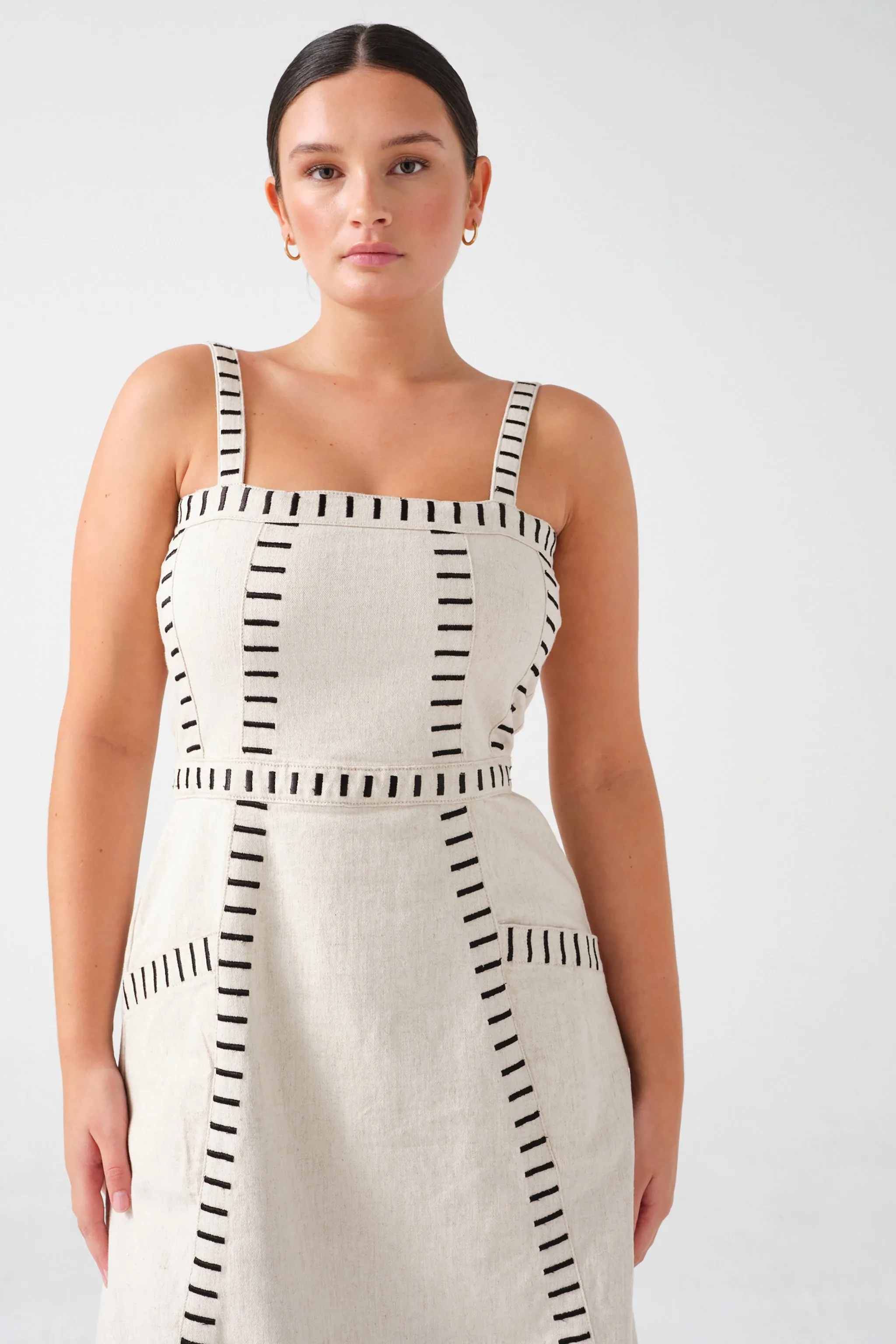Ella Dress in Ecru Denim