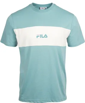 Elliott Blocked Tee - Cameo Blue/Snow White