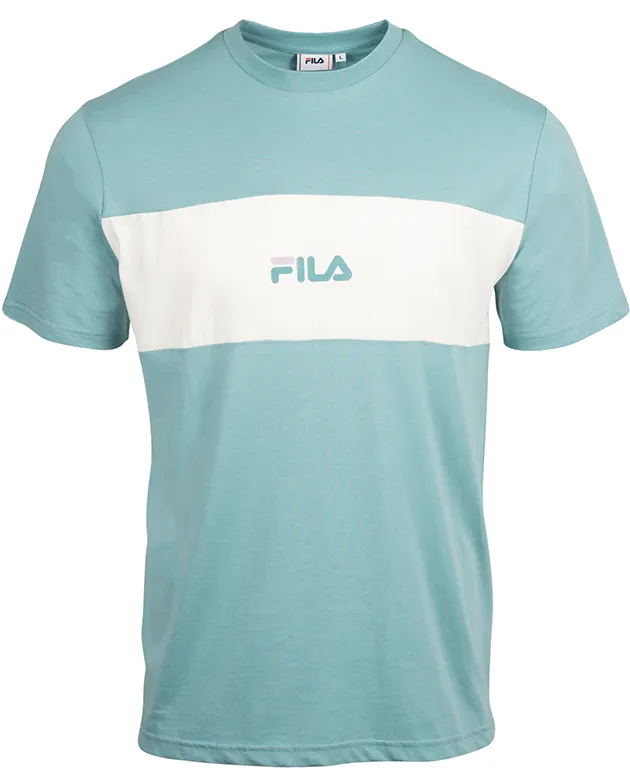 Elliott Blocked Tee - Cameo Blue/Snow White