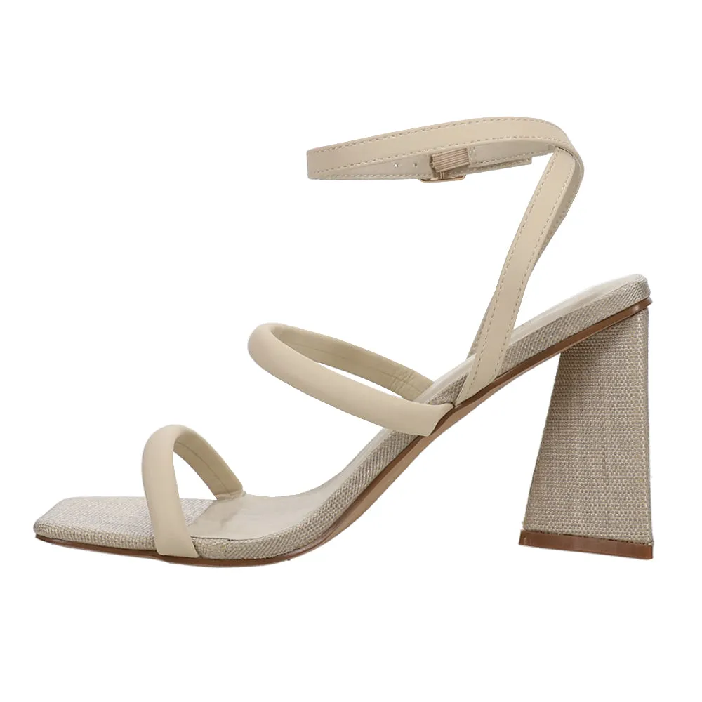 Evangeline Ankle Strap Block Heel Sandals