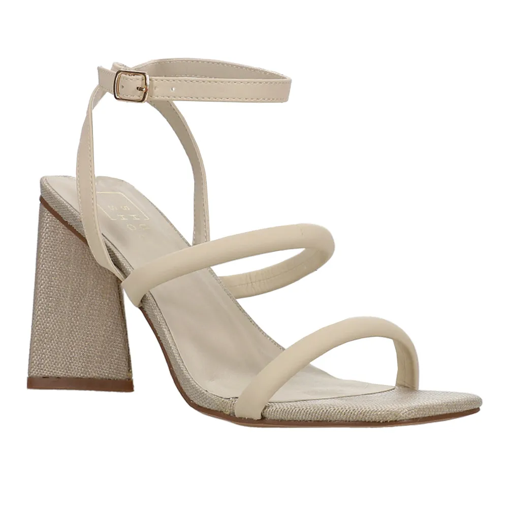 Evangeline Ankle Strap Block Heel Sandals