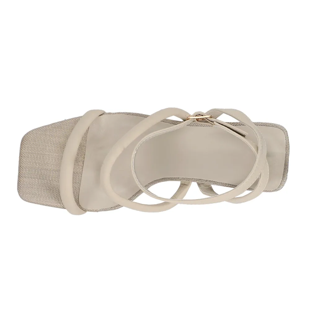 Evangeline Ankle Strap Block Heel Sandals