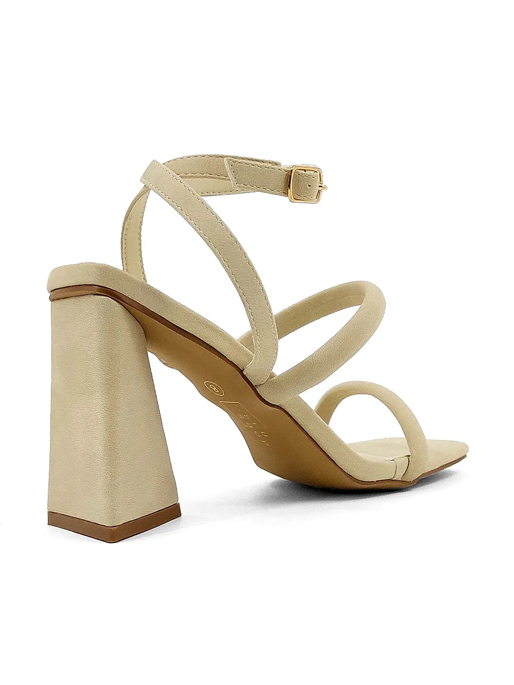 Evangeline Cream Strappy Block Heel FINAL SALE