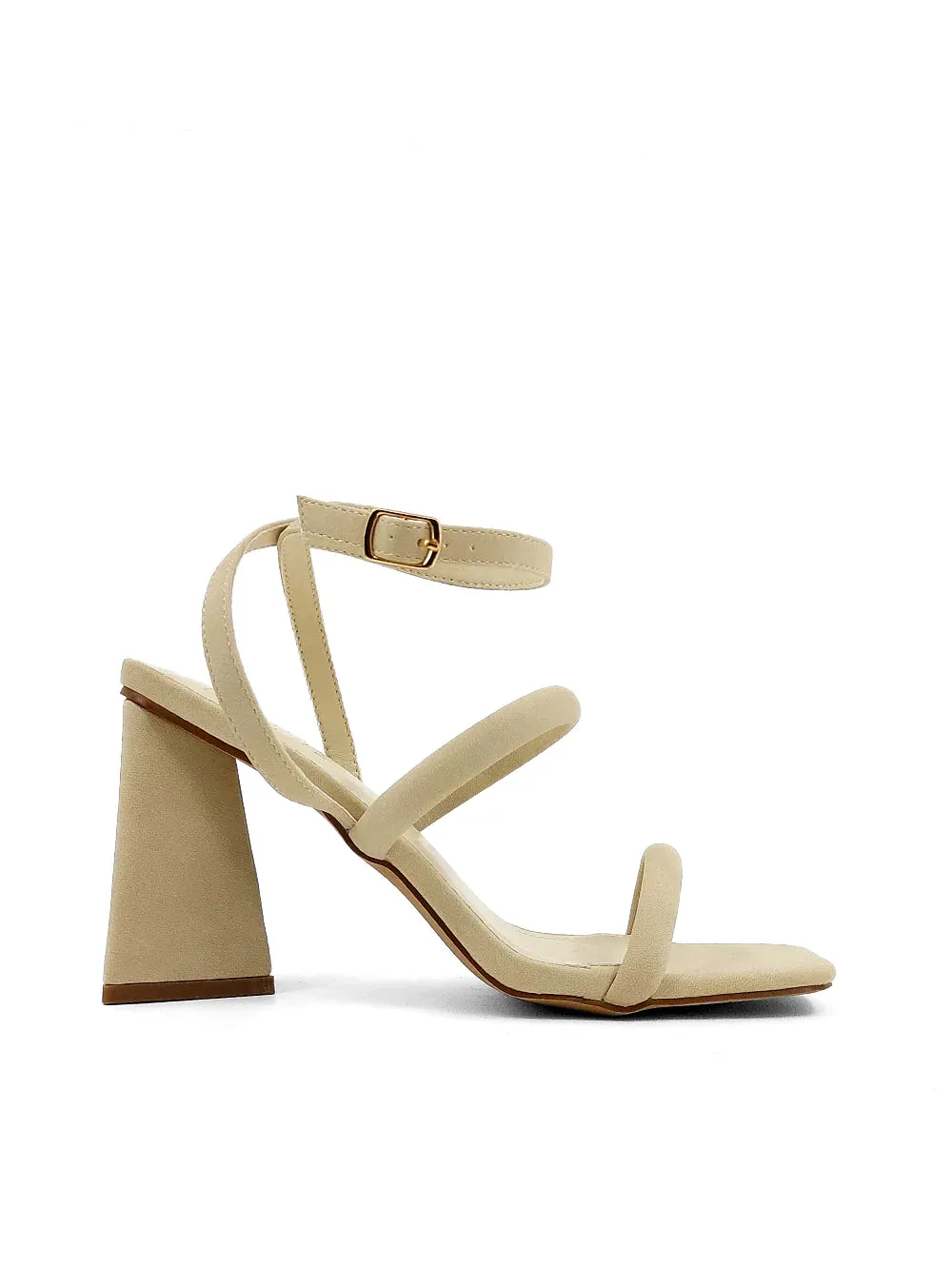 Evangeline Cream Strappy Block Heel FINAL SALE