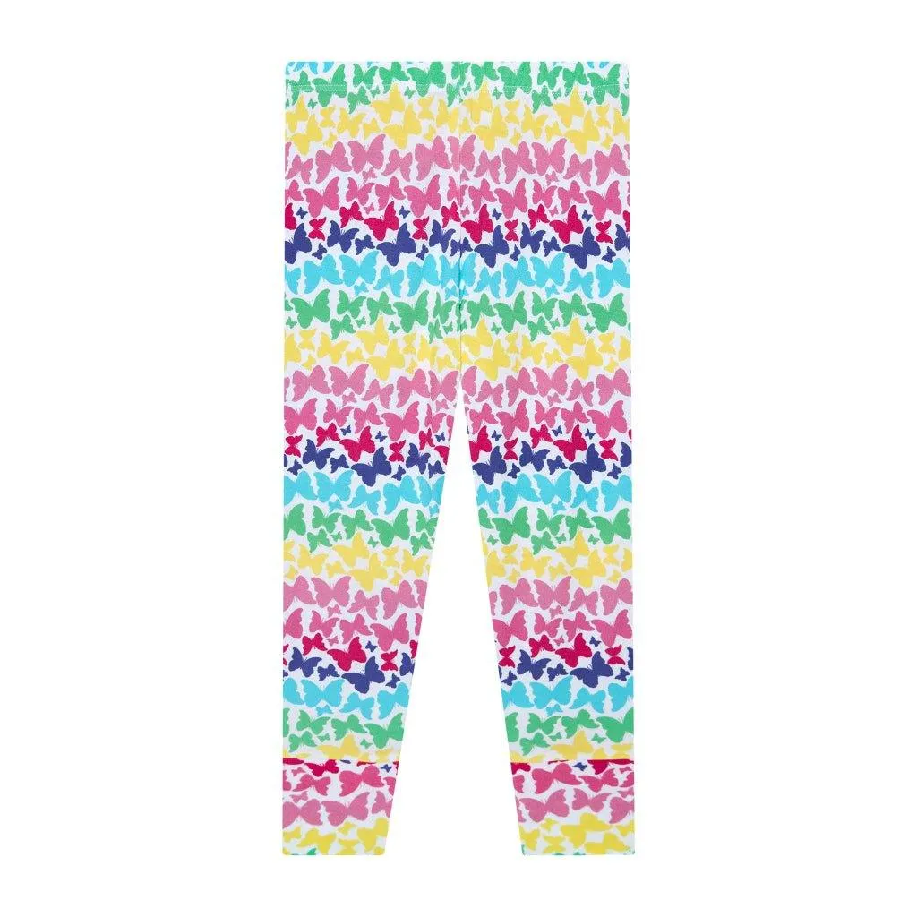 Girl's Bamboo Short Sleeve Pajama Set - Rainbow Butterfly