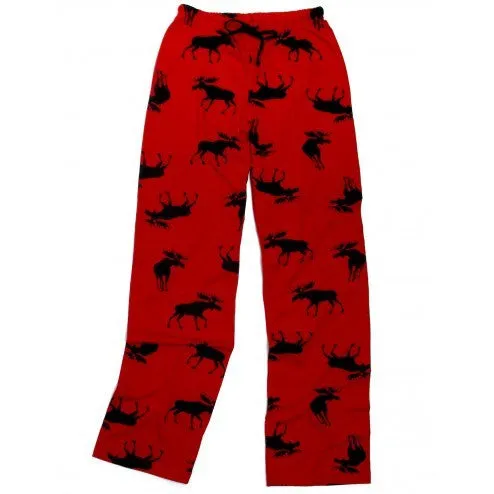 Hatley Womens Pyjama Pants - Moose on Red