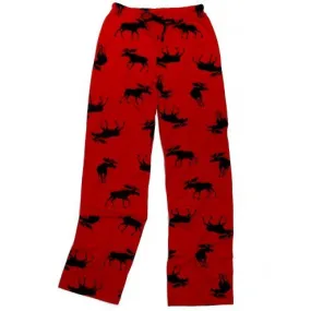 Hatley Womens Pyjama Pants - Moose on Red