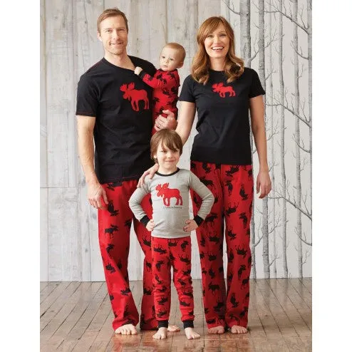 Hatley Womens Pyjama Pants - Moose on Red