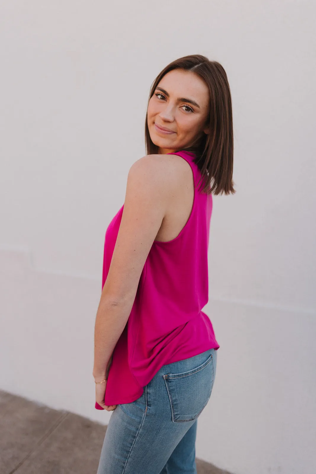 Here For Today Magenta Tank