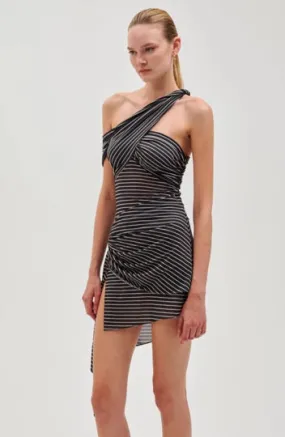 Izel Dress Navy Ivory Stripe - XS - S