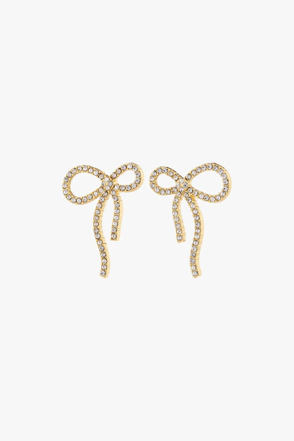 Jolanta Large Crystal Gold Bow Stud Earrings