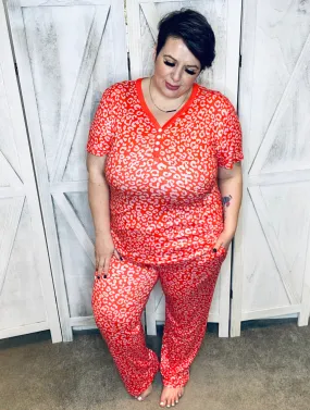 #L871 Red Leopard Pajamas