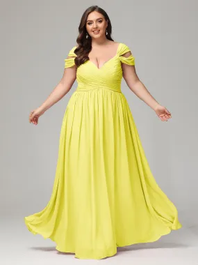 Lemon Bridesmaid Dresses Bridesmaid Dresses Cap Sleeves Chiffon With Split Good Bridesmaid Dresses For Plus Size